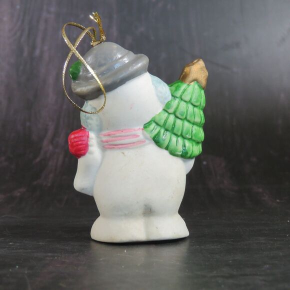 Lot of 8 Vintage Christmas Tree Ornaments Snowman Stocking Penguin Mouse Ceramic - Picture 15 of 16